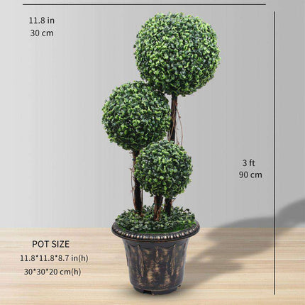 Whitby Faux Potted Boxwood Topiary Plant (Multiple Sizes)