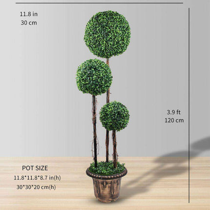 Whitby Faux Potted Boxwood Topiary Plant (Multiple Sizes)