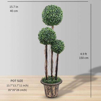 Whitby Faux Potted Boxwood Topiary Plant (Multiple Sizes)