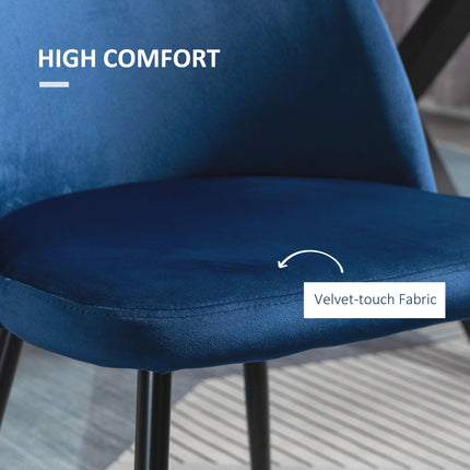 Dylan Set of 2 Mid-Back Dining Chairs-Dark Blue