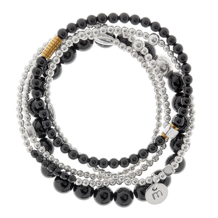 Warrior Initial Bracelet Stack