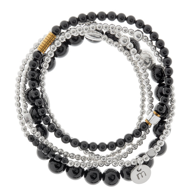 Warrior Initial Bracelet Stack