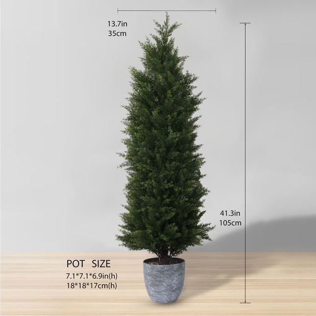 Hampton Faux Potted Cedar Topiary Plant (Multiple Sizes)