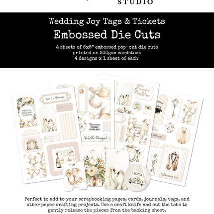 Wedding Joy Tags Embossed Die Cuts 34332