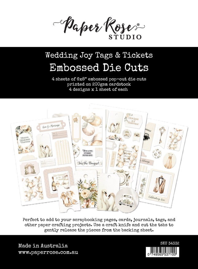 Wedding Joy Tags Embossed Die Cuts 34332