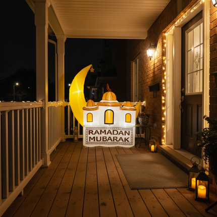 Crescent and Mosque Inflatable - Two Signs for Ramadan and Eid