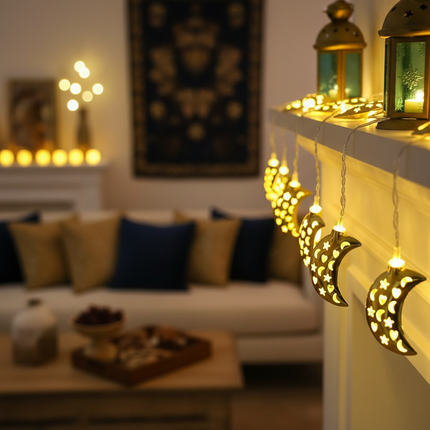 Metal Crescent Lights String