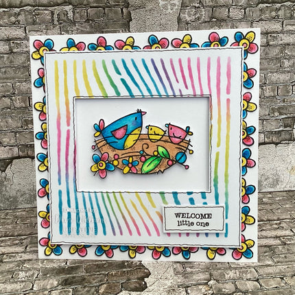 Woodware Worn Lines 6 in x 6 in Stencil