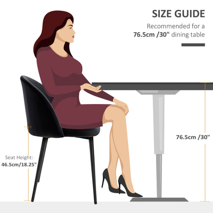 Dylan Set of 2 Mid-Back Dining Chairs-Black