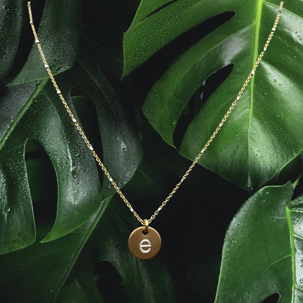 Yellow Gold Sparkle Initial Necklace