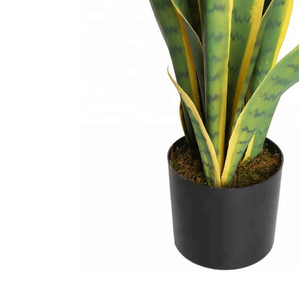 Zora Artificial Snake Sansevieria Yellow And Green Potted Plant 30''