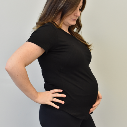 Zoe Zipper Short Sleeve Nursing Tee Shirt