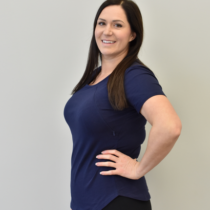 Zoe Zipper Short Sleeve Nursing Tee Shirt