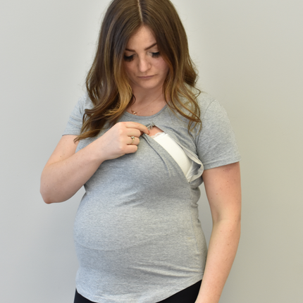 Zoe Zipper Short Sleeve Nursing Tee Shirt