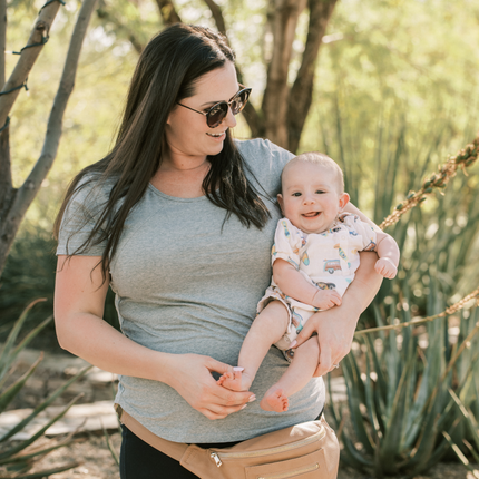 Zoe Zipper Short Sleeve Nursing Tee Shirt