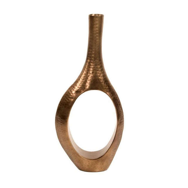Mateo Hand Hammered Brass Floor Vase
