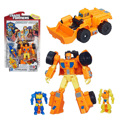 Transformers Generations Deluxe AutoBot Scoop Action Figure and Comic Book