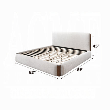 Reggie Upholstered Platform Bed - Cream
