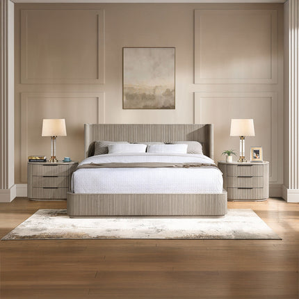 Chianti Luxury Chanel Detail Bed - Light Oak