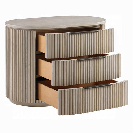 Chianti Luxury Chanel Nightstand w/USB Port - Light Oak