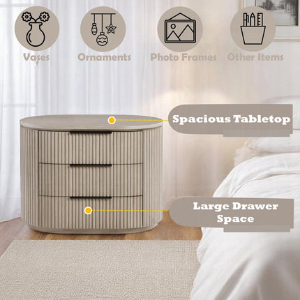 Chianti Luxury Chanel Nightstand w/USB Port - Light Oak