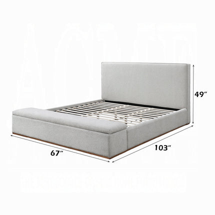Daisy Storage Upholstered Platform Bed - Grey