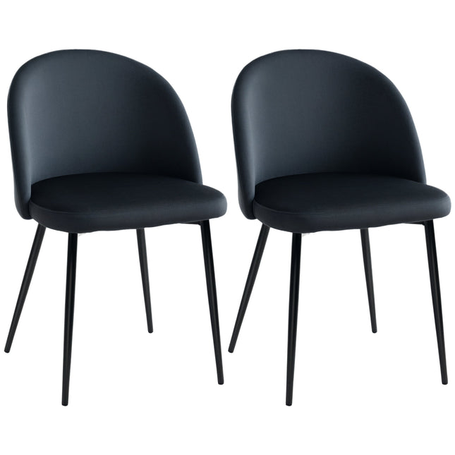 Dylan Set of 2 Mid-Back Dining Chairs-Black