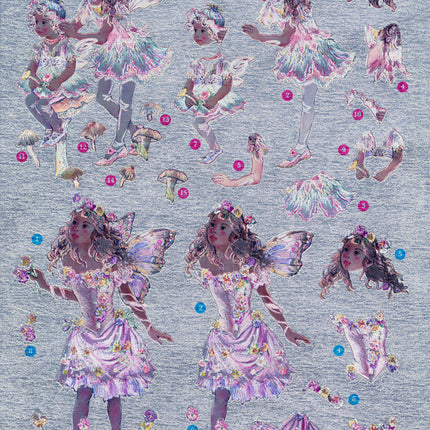 Faerie Poppets Metallic Die Cut-Little Girl on Mushroom