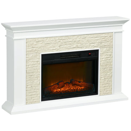 Archie 31.5" Electric Freestanding Fireplace with Mantel and Overheat Protection-White