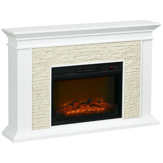 Archie 31.5" Electric Freestanding Fireplace with Mantel and Overheat Protection-White