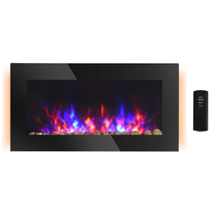 Marley 36" Thin Freestanding/Wall Mounted Electric Fireplace Heater with Eco Mode