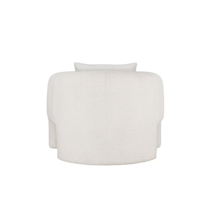 Chloe Pine Wood Tweed Accent Chair - Cream