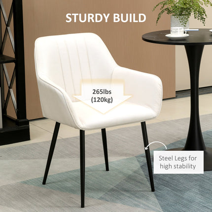 Robbie Modern Dining Chairs Set of 2 with Armrest-Beige