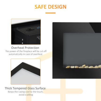 Marley 36" Thin Freestanding/Wall Mounted Electric Fireplace Heater with Eco Mode