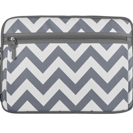 Housse avec motif de chevrons de Modal pour portable de 16 po - Blanc - Gris