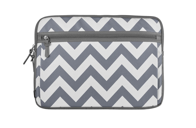 Housse avec motif de chevrons de Modal pour portable de 16 po - Blanc - Gris