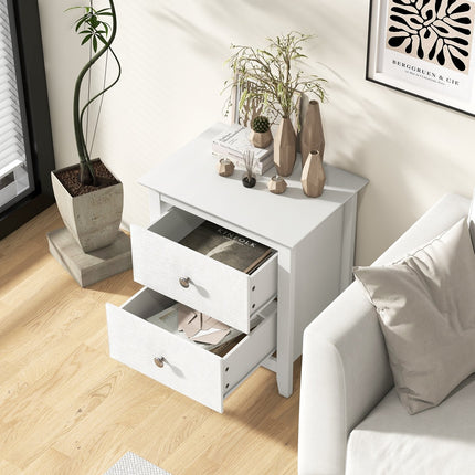 Modern Nightstand with 2 Drawers for Small Spaces-Black