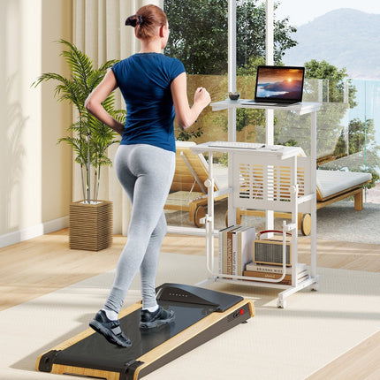 Height Adjustable Mobile Computer Stand-Up Desk with 2 Modes