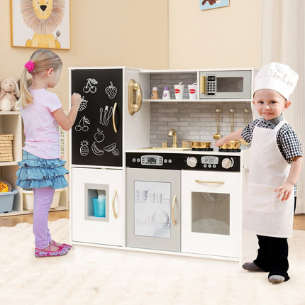 Toddler Pretend Play Kitchen for Boys and Girls 3-6 Years Old-Black
