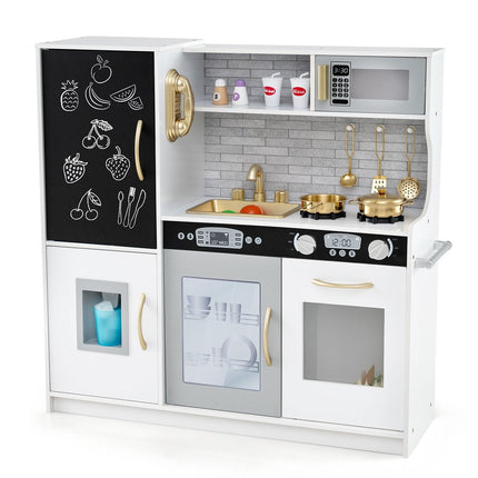 Toddler Pretend Play Kitchen for Boys and Girls 3-6 Years Old-Black