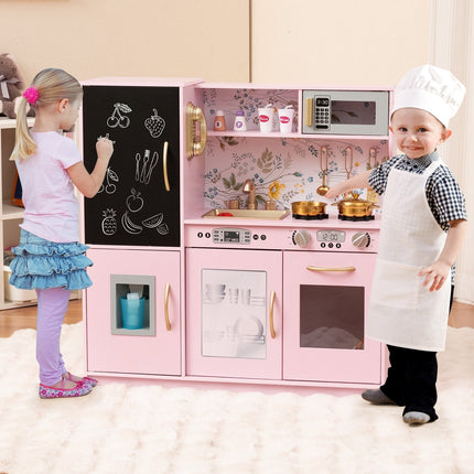 Toddler Pretend Play Kitchen for Boys and Girls 3-6 Years Old-Black