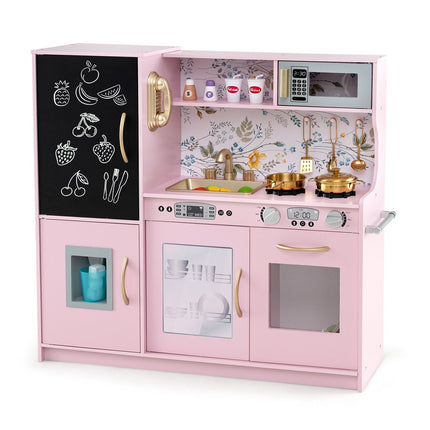 Toddler Pretend Play Kitchen for Boys and Girls 3-6 Years Old-Black