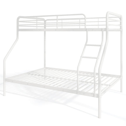 Twin Over Full Bunk Bed with Ladder and Full-length Guardrails-Black