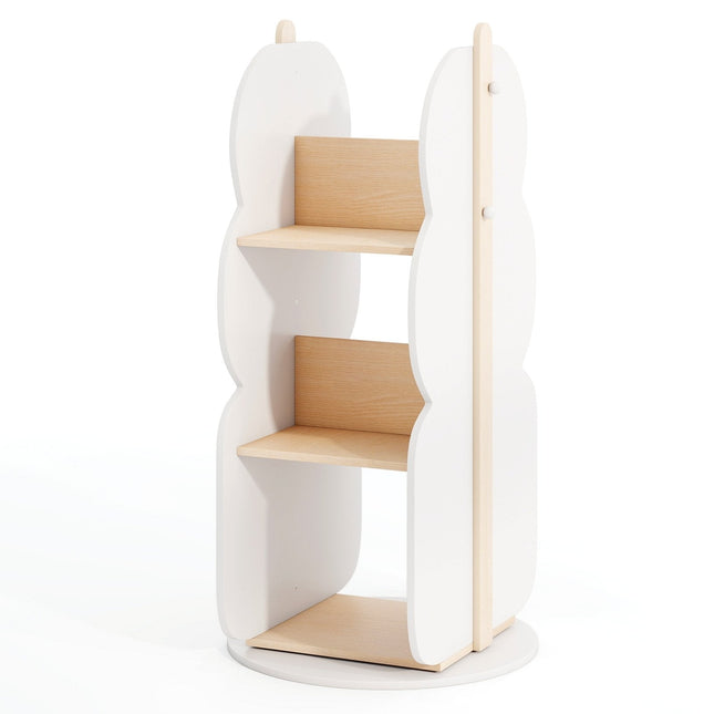 360° Kid's Rotating Bookshelf Toy Storage Organizer with 5 Shelves-White