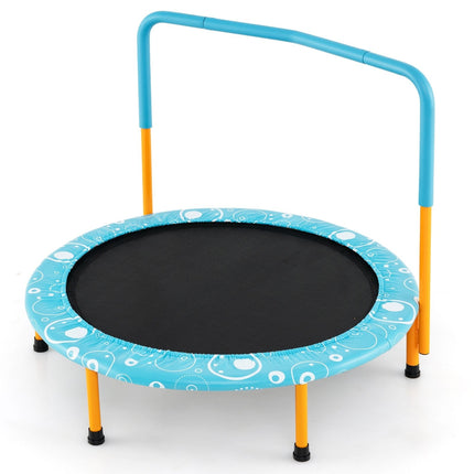 36 Inch Kids Trampoline Mini Rebounder with Full Covered Handrail -Blue