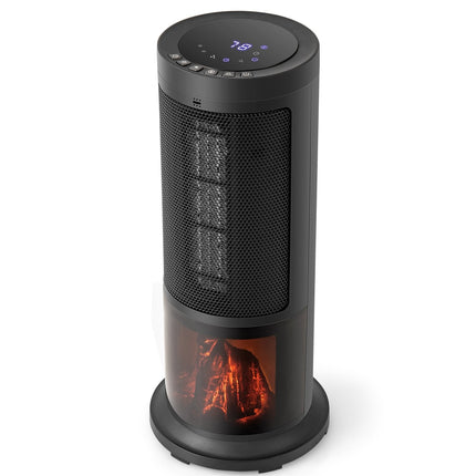 17 Inch 1500W Portable Tower Space Heater with 135° Oscillation-Black