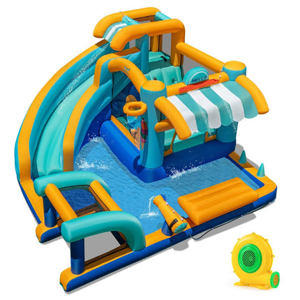 Inflatable Water Slide Bounce House Kids Jump Castle with 680W Blower