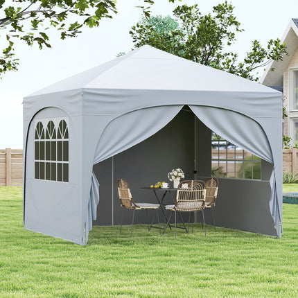 10 X 10 FT Pop up Canopy Tent with 4 Removable Sidewall-Blue