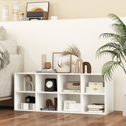 8 Cubbies Shoe Organizer with 500 LBS Weight Capacity-Black