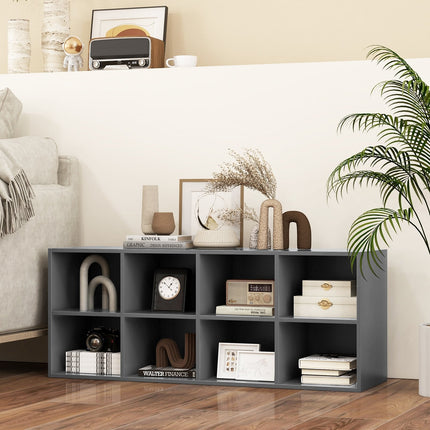 8 Cubbies Shoe Organizer with 500 LBS Weight Capacity-Black